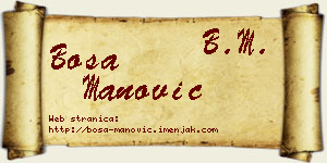 Bosa Manović vizit kartica